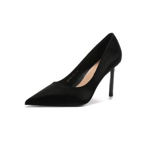 QITUMAUL Стройные каблуки на высоком каблуке женские черные, цвет Black[Heel Height 8.5cm]