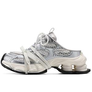 Женские сандалии GG CC с закрытым носком, устойчивые к истиранию и скольжению, на платформе, серебристые GG-CC, Silver