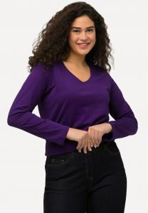 Топ с длинными рукавами V-AUSSCHNITT Ulla Popken, темно-фиолетовый