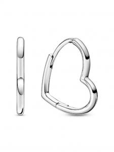 Серьги Pandora Asymmetrical Heart Hoop Earrings, стерлинговое серебро