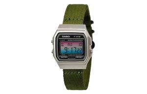 CASIO Мужские часы Retrofit Series с кварцевым механизмом и нейлоновым ремешком, черный циферблат