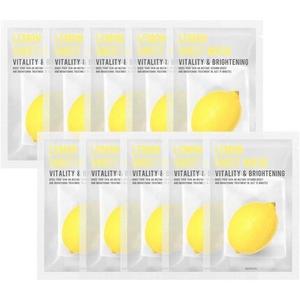 Пакет тканевых масок Purity Lemon, 22 мл х 10 шт. Корейский уход за кожей, питательные натуральные ингредиенты, для всех типов кожи — упаковка из 10 шт., Eunyul
