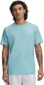 Мужская спортивная футболка Under Armour с коротким рукавом на левую грудь, (425) Blue Haze/White