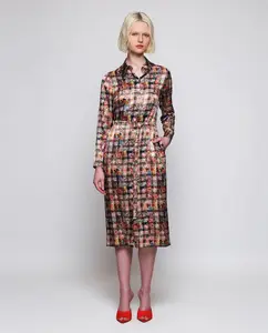 Платье из шелка с цветочным принтом Mirto, мультиколор