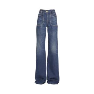 Джинсы Balmain High Waisted Flared Jeans, синий