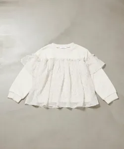 Толстовка с оборками из смешанных материалов Avv, цвет Ivory