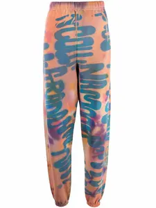 Брюки с принтом граффити Collina Strada, оранжевый