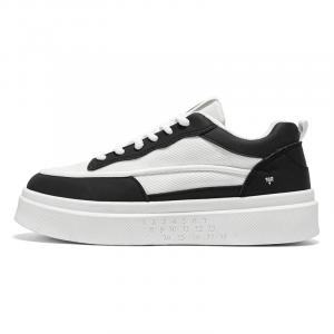 Нескользящие, износостойкие, легкие низкие мужские кроссовки для скейтбординга Coverage NANJIREN, White Black