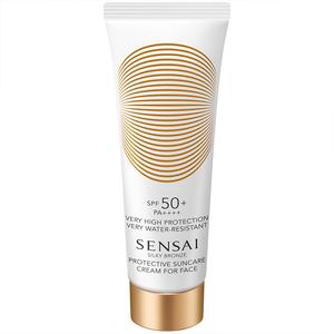Солнцезащитный крем silky bronze protective suncare cream for face 50+ Sensai, объем 50 мл