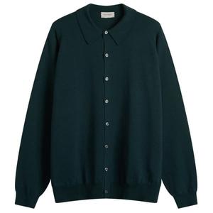 Рубашка из шерсти мериноса Tibor, застежка на пуговицы John Smedley, richardson зеленый