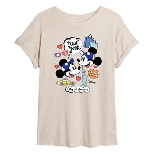 Футболка оверсайз «Нью-Йорк — город мечты» с Микки Маусом для детей Disney, бежевый