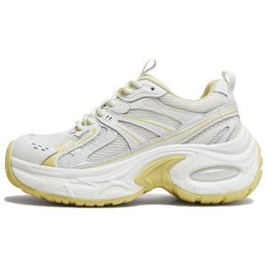 TATA Дышащие массивные низкие кроссовки женские бело-желтые, цвет White/Yellow