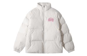 DNBH Пуховик Unisex, White Pink Text