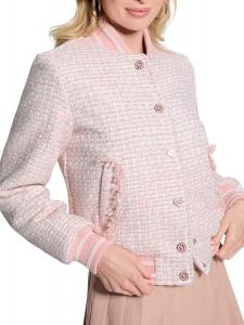 Женская куртка-бомбер Gloria из твида Eco New от GUESS, Low Key Pink Multi