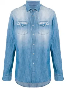 Джинсовая рубашка с нагрудным карманом Dell'Oglio, синий