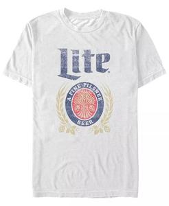 Футболка мужская Miller Lite Distressed A Fine Pilsner с коротким рукавом и логотипом Fifth Sun, белый