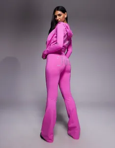 Ярко-розовые велюровые джоггеры с завязками и логотипом Juicy Couture