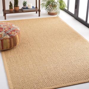 Ковер SAFAVIEH, 122 x 183 см, - коллекция Natural Fiber - Maize, Sisal, плетеный дизайн с бордюром (NF525F)