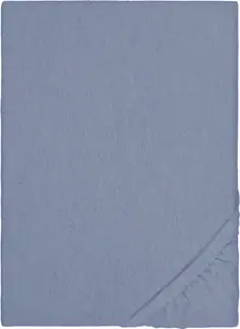 Простыня на резинке biberna Melange Flannel 0841380 MELANGE UNI цвет: синий, размер: 1x 90x190 см - 100x200 см Biberna