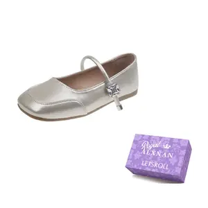 Alxnan Женские туфли Мэри Джейн на плоской подошве шампань, цвет Champagne