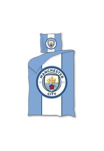 Голубой постельный комплект Manchester City из полиэстера 140x200 см + 60x70 см