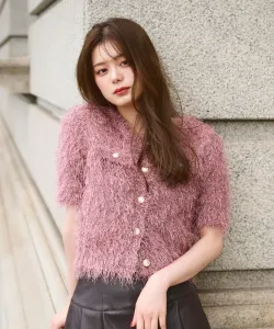 Вязаная куртка из перьев с люрексом Jill By Jill Stuart, цвет Mocha