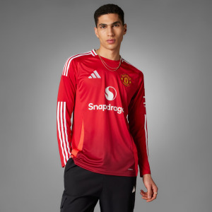 Домашняя майка Манчестер Юнайтед 24/25 с длинным рукавом Adidas, цвет Mufc Red