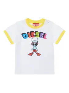 Футболка Mtirulb с графичным принтом Diesel Kids, белый