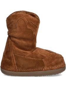 Женские зимние сапоги Inuikii замшевые с аппликацией, коричневый