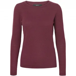 Свитер Vero Moda с круглым вырезом "VMCARE STRUCTURE LS O-NECK BLOUSE", цвет Winetasting