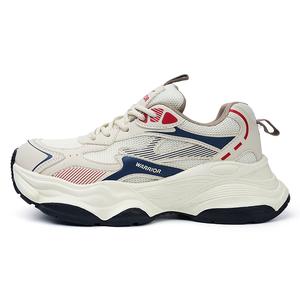 Женские кроссовки с низким верхом и массивной подошвой, устойчивые к истиранию и скольжению WARRIOR, Khaki Red Dark Blue