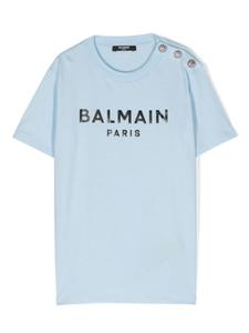 Balmain Kids футболка с логотипом, синий