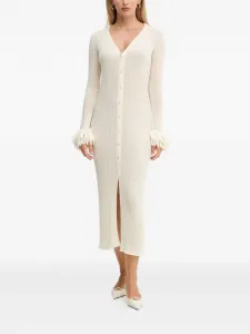 Платье миди в рубчик Simona Corsellini, белый