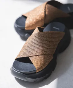 Вязаные сандалии с блестками и крестиком Jeanasis, цвет Orange And Other Colors(45)