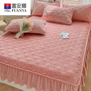 Fuanna Простыня на резинке из велюра 200х220 см, утепленная, цвет Maiwei Fen
