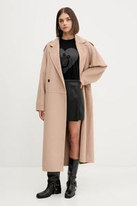 Пальто с добавлением шерсти meluma-1_df HUGO, бежевый