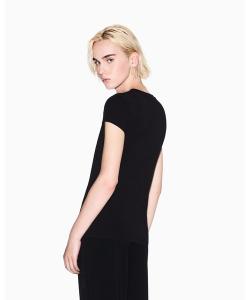 Футболка с V-образным вырезом и коротким рукавом, приталенная, с логотипом AX ARMANI EXCHANGE, черный