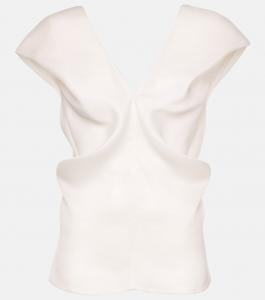 Шелковый топ Ami Khaite, Chalk