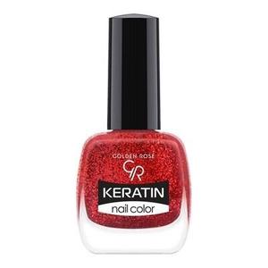 Кератиновый лак для ногтей 415 Golden Rose, Keratin Glitter Nail Color