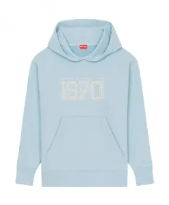 Синяя толстовка с капюшоном и логотипом тигра. Kenzo, синий