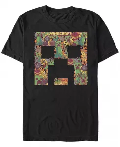 Мужская футболка с коротким рукавом Creeper Face Collage Fifth Sun, черный