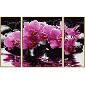 Картина по номерам, триптих Орхидея, безбилетник, креативный набор SCHIPPER