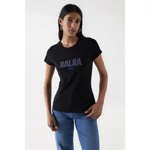 Футболка Salsa Jeans Institutional Beaded Branding, черный