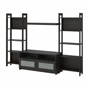 Комбинация для хранения телевизора LAIVA/BRIMNES IKEA, 244x41x165 см, черный