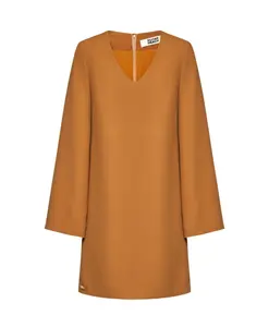 Платье с V-образным вырезом и широкими рукавами Silvian Heach, коричневый