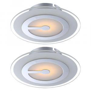 Globo Lighting Светодиодный потолочный светильник, хром, стекло, белый