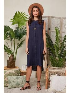 Длинное платье Lin Passion Leinen, темно-синий