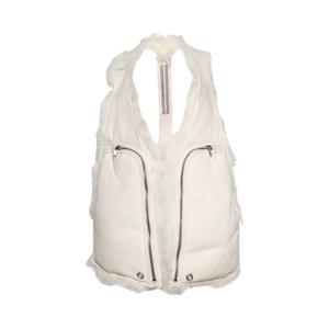 Утепленный жилет Rick Owens Gilet In Montone - Bauhaus Vest, Milk