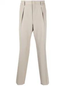 Брюки строгого кроя со складками FENDI, нейтральный