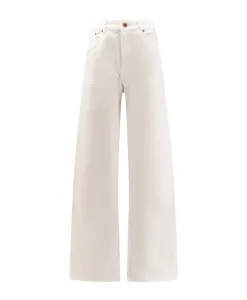 Белые джинсы с застежкой на пуговицу Aspesi, белый